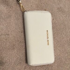 Michael Kors Ivory Wallet with Gold Accents